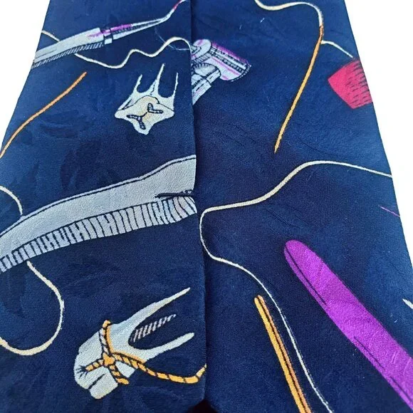 Vintage Nicole Miller 1992 Tie Novelty Graphic Print Teeth Dentist Wide Funny - Picture 9 of 10